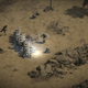 Diablo II's Necromancer creates a wall of bones in a desert environment.